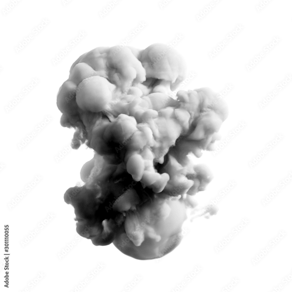 Obraz premium Beautiful explosion with smoke and fire. 3d illustration, 3d rendering.