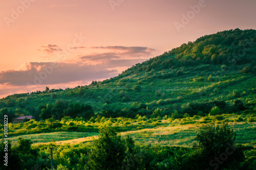 Karpathian mountains and sunset sky © dianacrimea