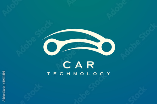 Minimalist and elegant car design in gold. Car vector design with style technology