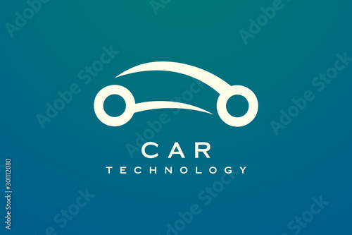 Minimalist and elegant car design in gold. Car vector design with style technology