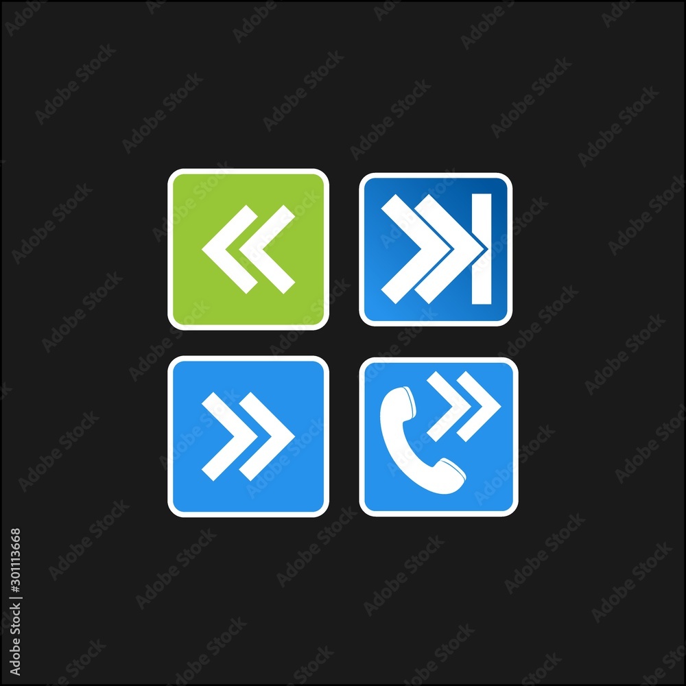 4 choices of arrow and logo icon in the box. Can be used for application logos .vector design 4 choices of arrow and logo icon in the box. Can be used for application logos .vector design