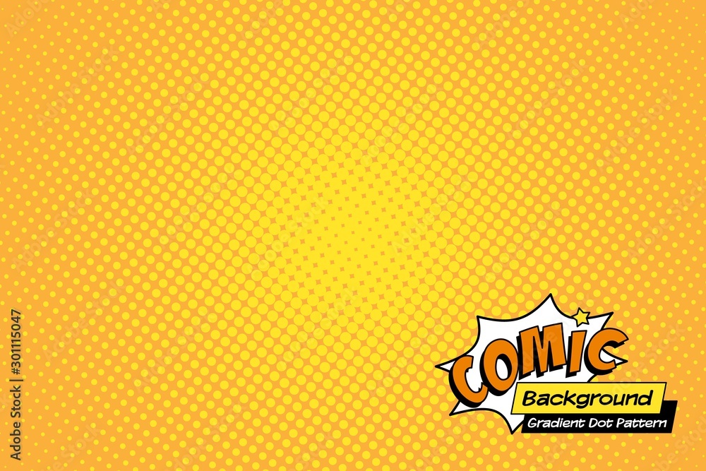 Naklejka premium Retro comic background, pop art halftone pattern