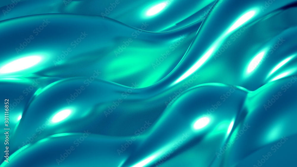 Obraz premium Luxury background with metal drapery fabric. 3d illustration, 3d rendering.