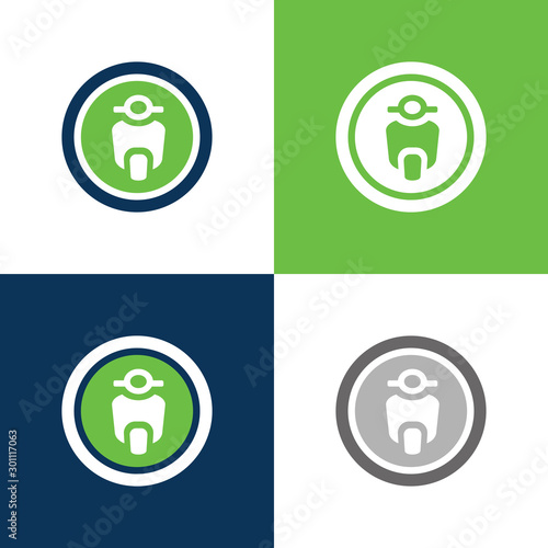 Motorcycle logo icon design, vector scooter bike symbol - Vector