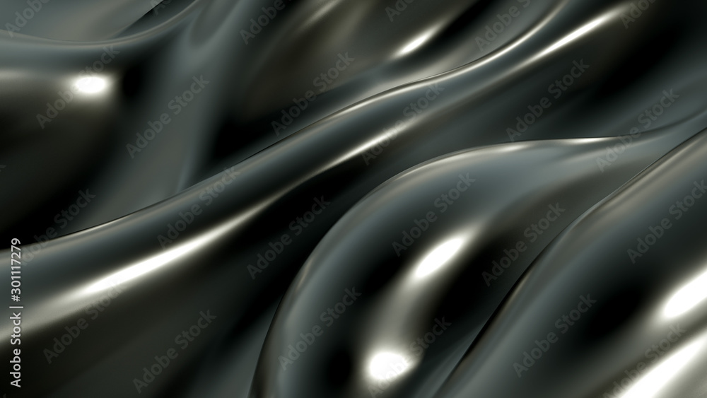 Obraz premium Luksusowe tło z metalową tkaniną draperii. Ilustracja, renderowanie 3d.