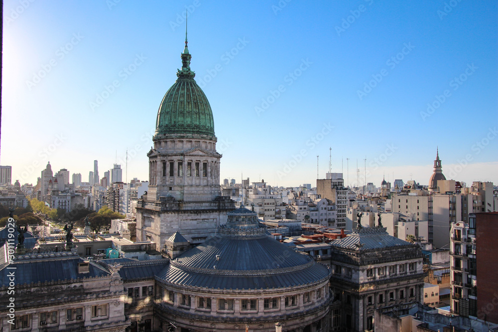 Aerial view of the Argentine Parliament in Buenos Aires