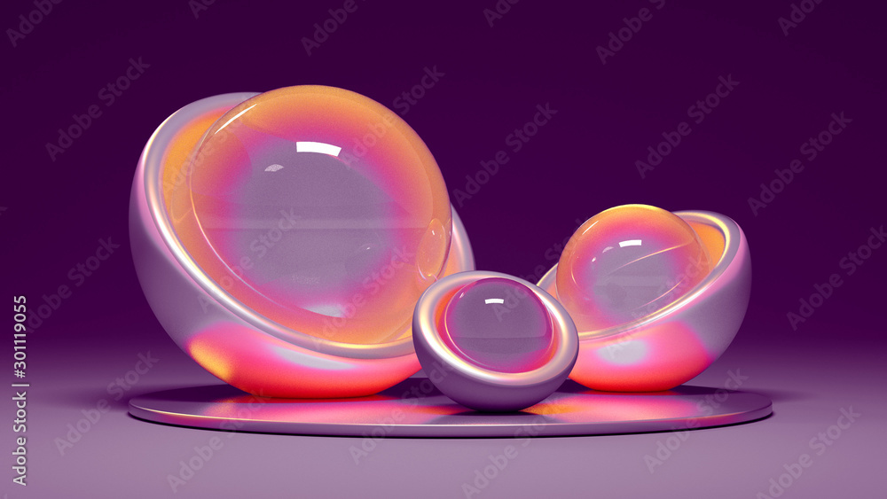 Obraz premium Elegant minimalism geometry background. 3d illustration, 3d rendering.