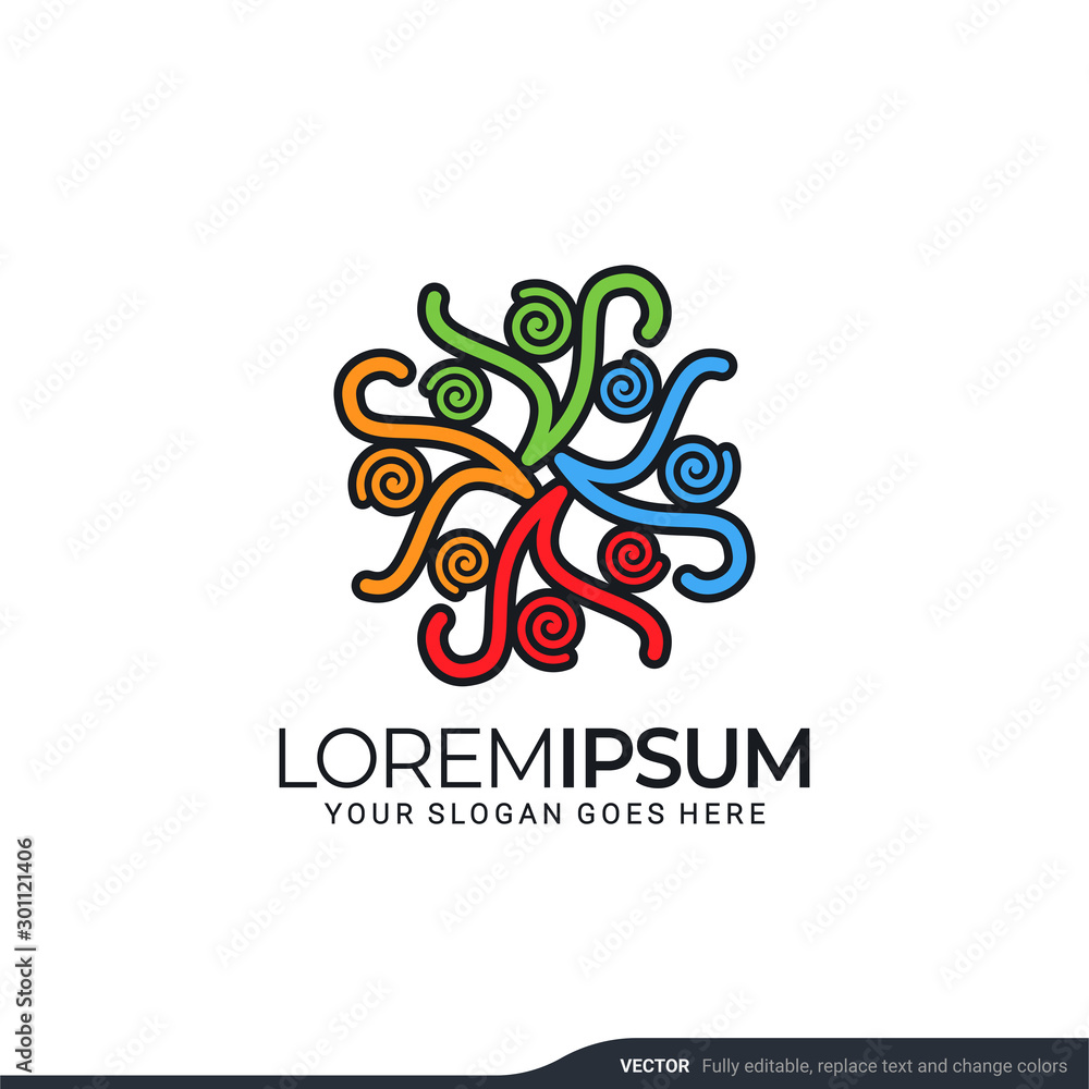 Modern people logo gather with abstract style. Vector illustration. Modern people logo gather with abstract style. Vector illustration.