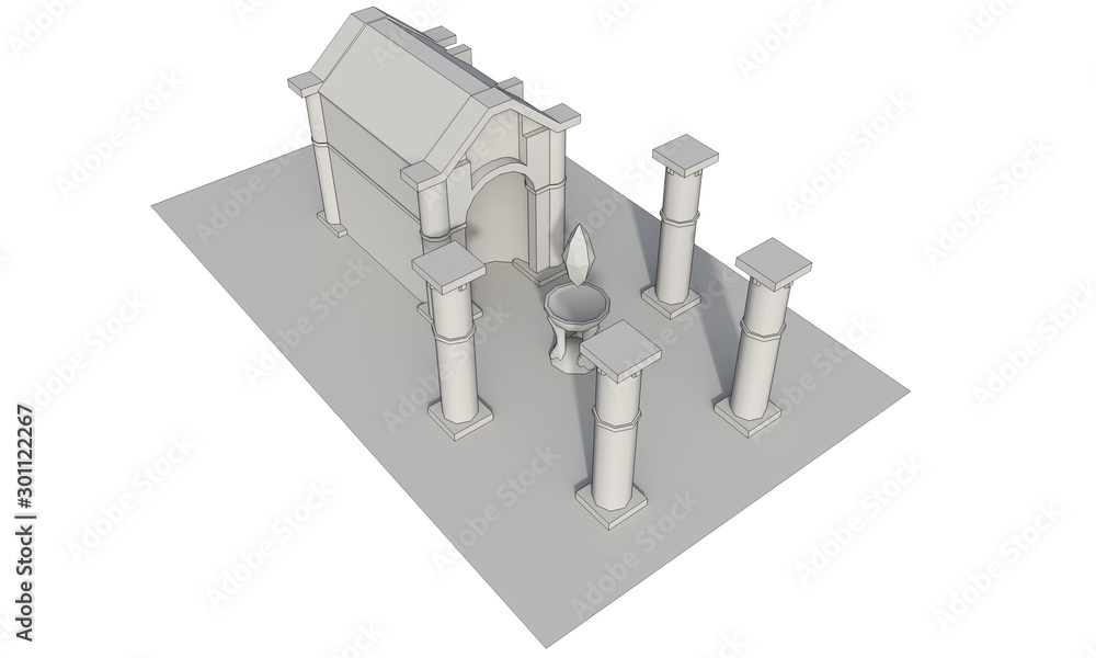 ancient house, medieval building, 3d visualization, illustration ancient house, medieval building, 3d visualization, illustration