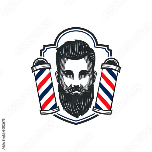 man barber mascot cut barbershop