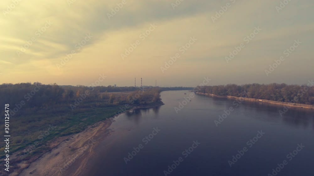 Vistula River and Wilanów Zawady Beach in Warsaw Poland part R Vistula River and Wilanów Zawady Beach in Warsaw Poland part R