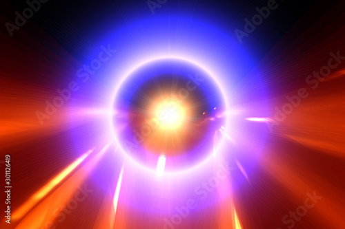 Big light ring in the center of universe. Splash. Big bang. The elements of this image furnished by NASA.