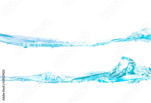Set water splash and drop on white background