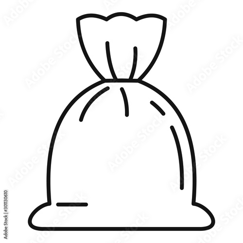Garbage bag icon. Outline garbage bag vector icon for web design isolated on white background