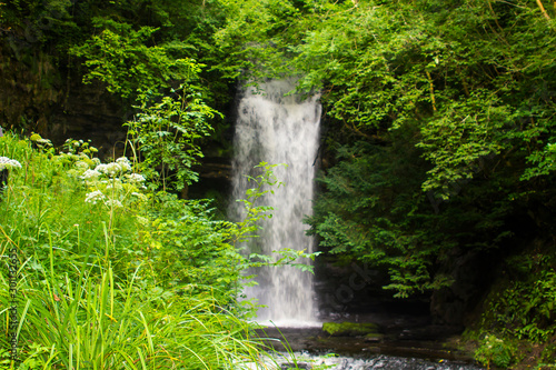 Glencar Waterfall and river at the Glencar waterfall site