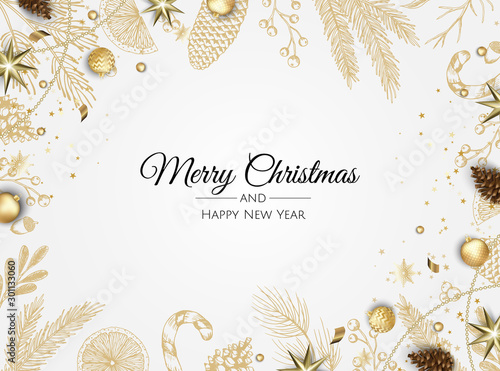 Christmas vector background. Xmas sale, holiday web banner. photo