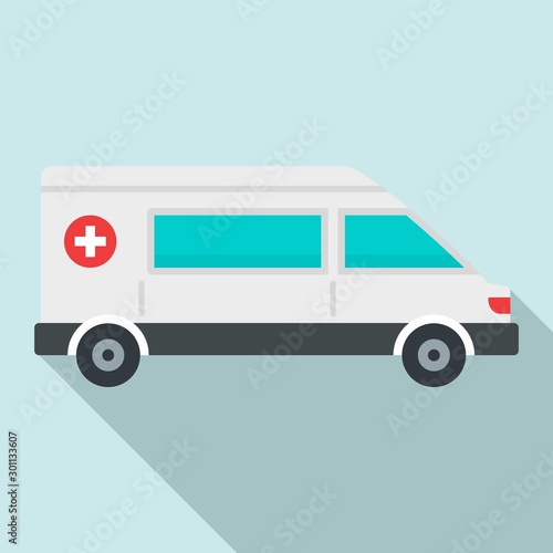 Urgent ambulance icon. Flat illustration of urgent ambulance vector icon for web design