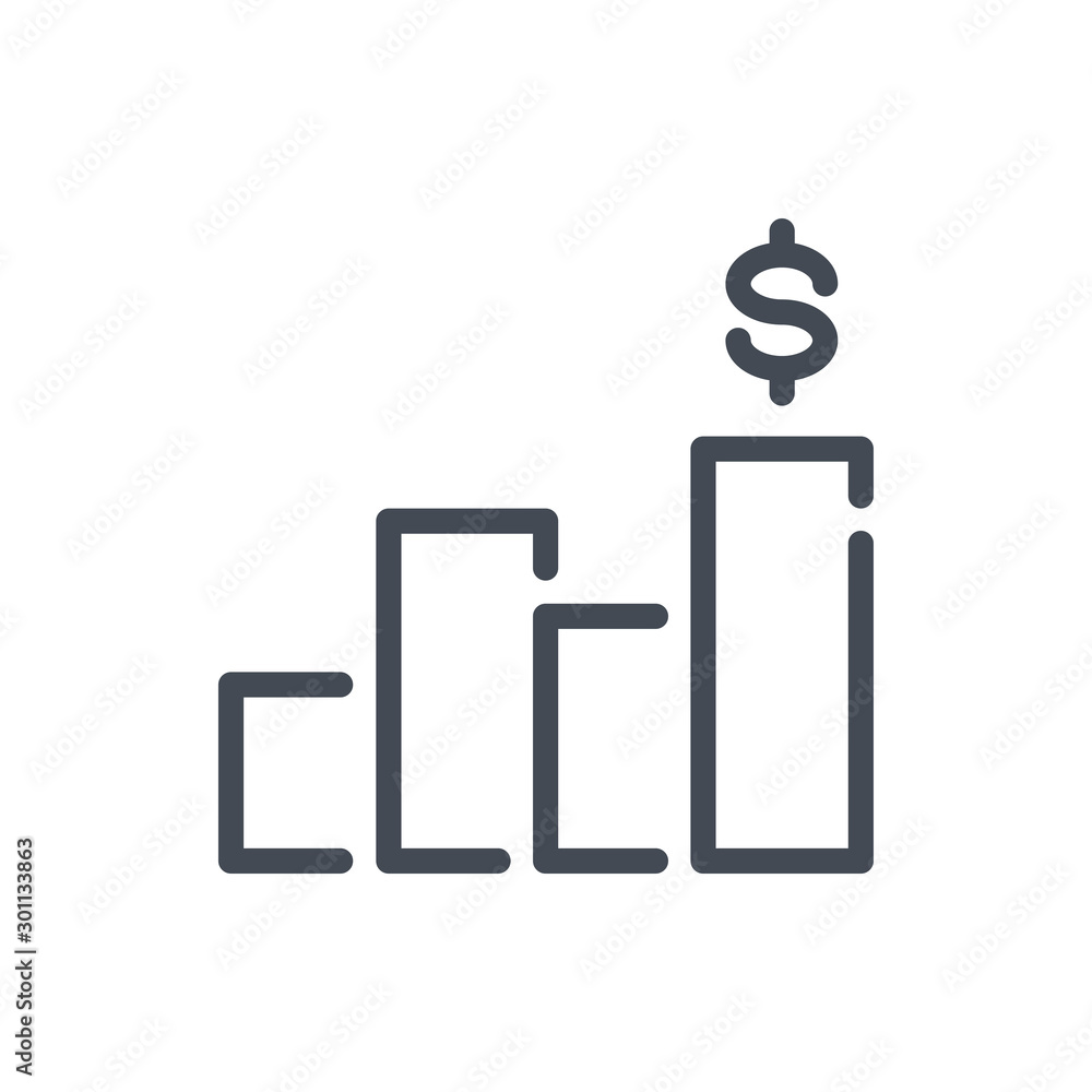 Money report line icon. Financial statistics vector outline sign. Money report line icon. Financial statistics vector outline sign.