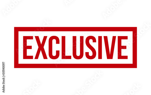 Exclusive Rubber Stamp On White Background, Vector Illustration