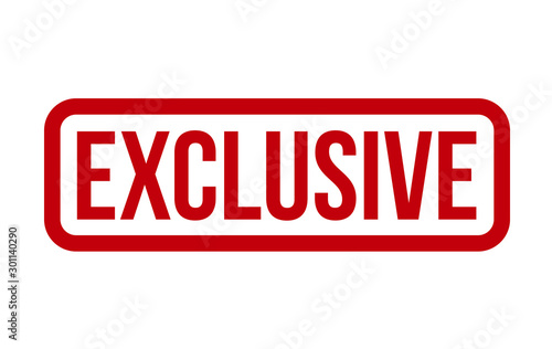 Red Exclusive Rubber Stamp Isolated On White Background