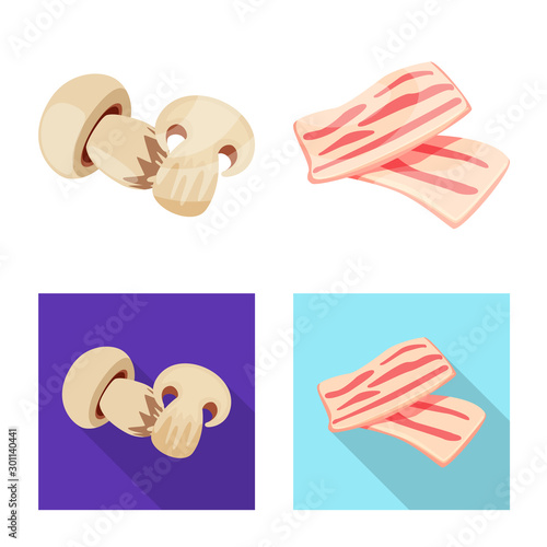 Vector design of taste and product symbol. Collection of taste and cooking stock symbol for web.
