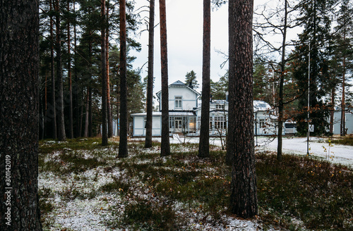 Traditional Finland house in the forest
