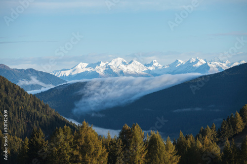Morning Fog Myst in Alpine Mountains