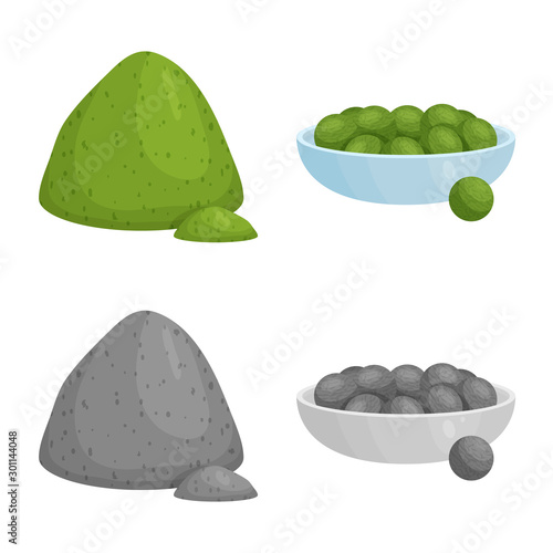 Vector illustration of protein and sea logo. Collection of protein and natural vector icon for stock.