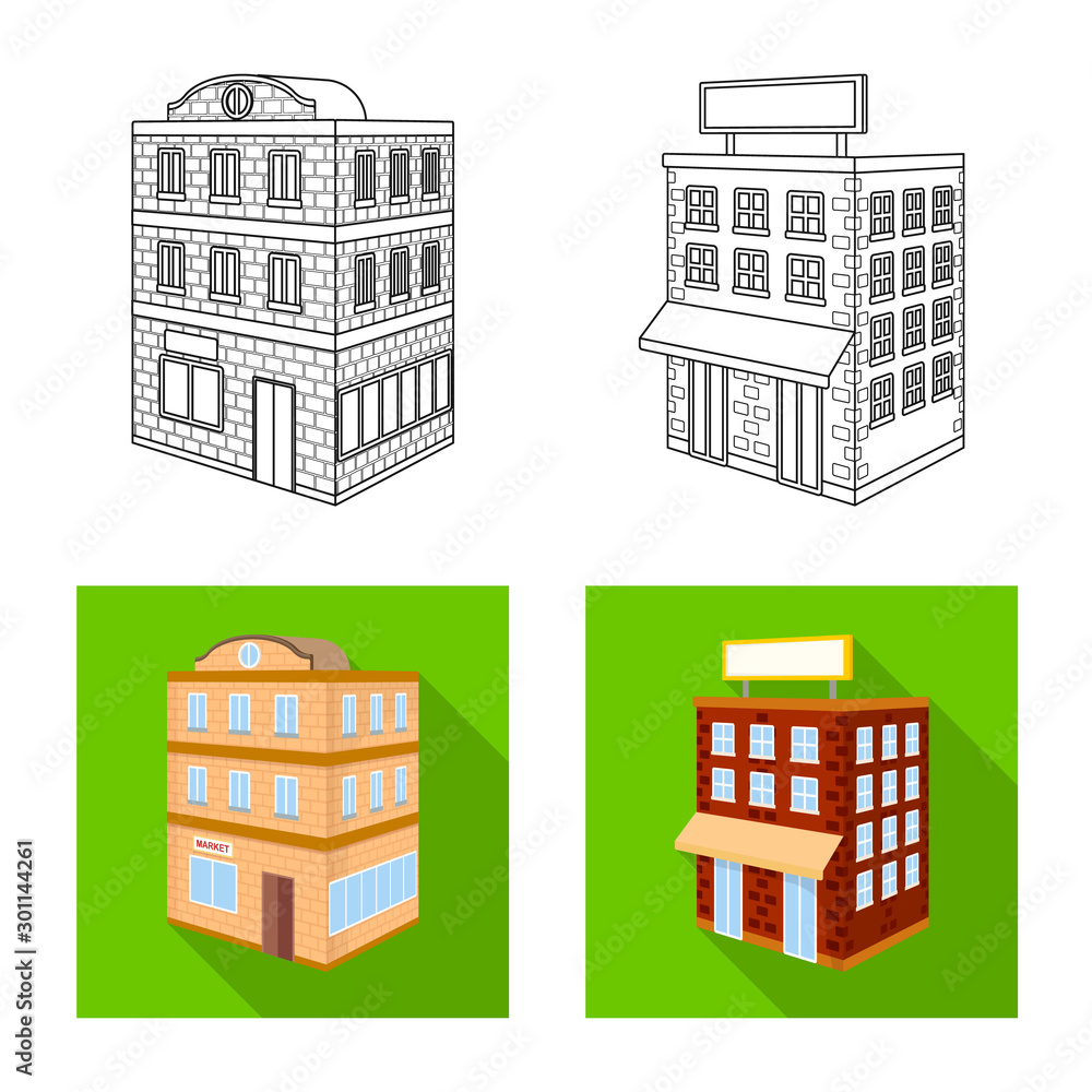 Vector illustration of construction and building logo. Set of construction and estate stock vector illustration.