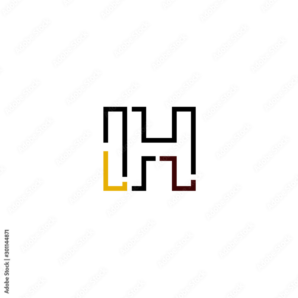 Letter IH logo icon design template elements