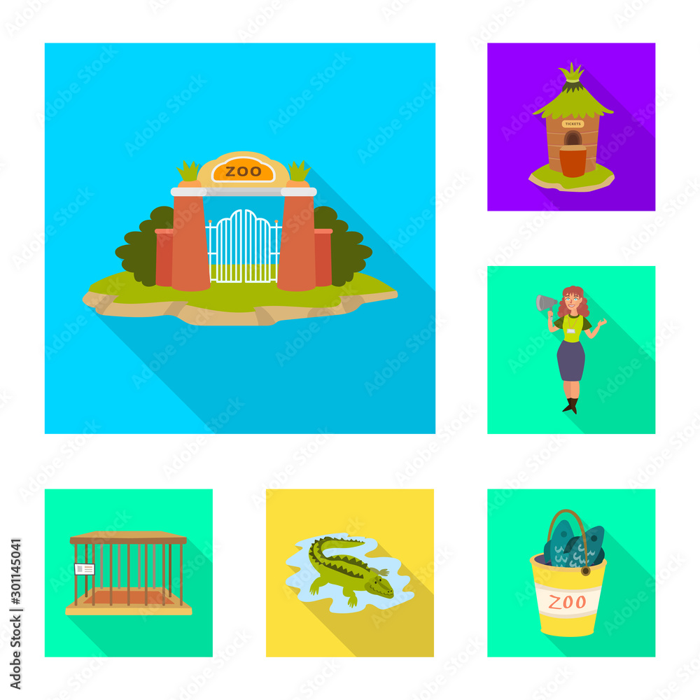 Vector illustration of safari and animal symbol. Set of safari and fun stock symbol for web.