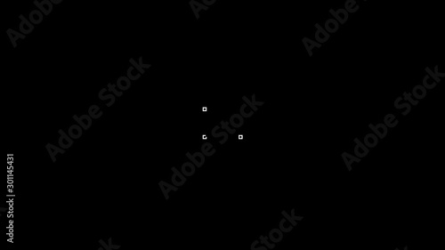 Transition Masks With a Moving  Digital Binary Pixelated Pattern. 15 Versions of Modern Luma Mattes or Alpha Channels. Transition Black and White Masks Templates in 4K for Editing Footages.