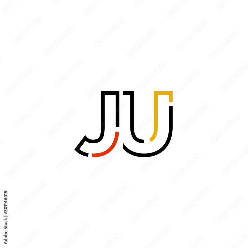 Letter JU logo icon design template elements