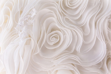 Details of the bride dress fabric and beautiful embroidery wedding concept used as a background for illustrations