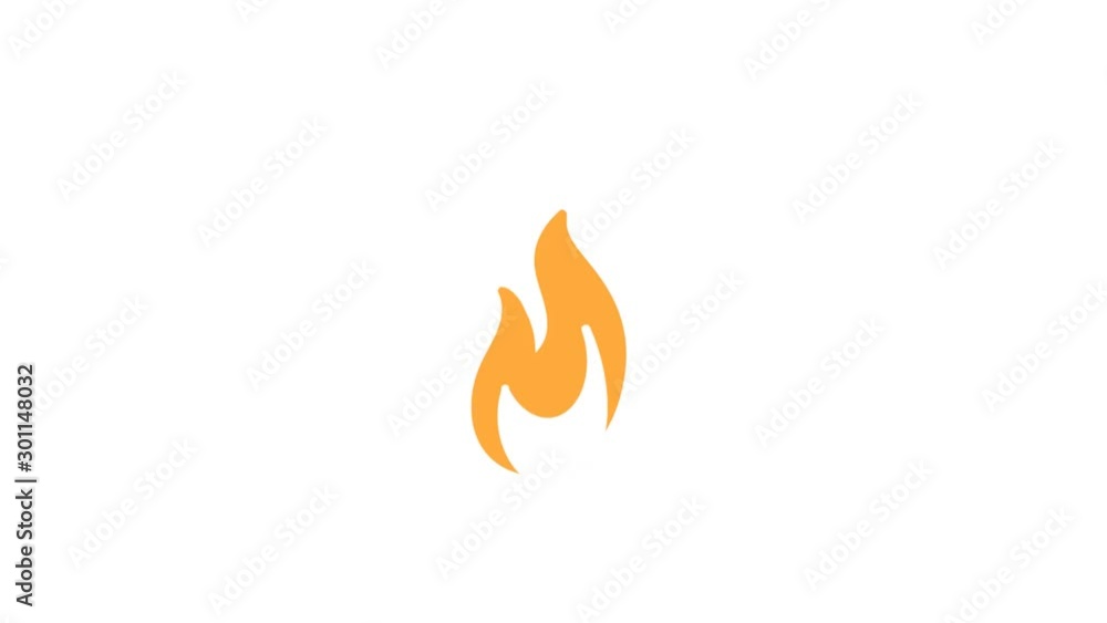 fire animation in a flat style frame by frame