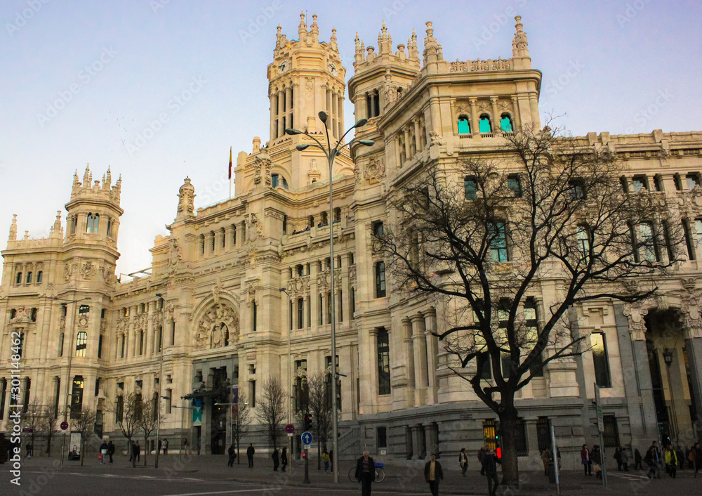 Madrid. Bank of Spain building. Alcalá street. Spain 
