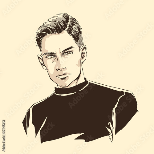 Fashion man, close up portrait. Modern stylish handsome guy
