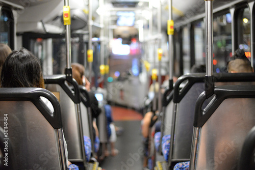 Bright lights aboard city bus