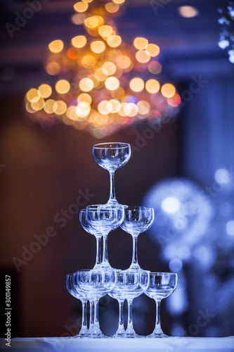 A glass of champagne at a party celebrating the wedding