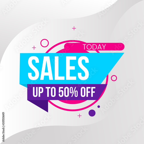 Colorful sales background origami style.Vector