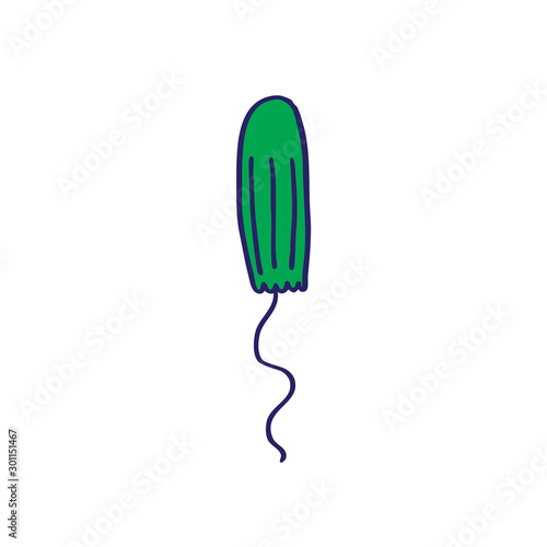 tampon doodle icon, vector illustration