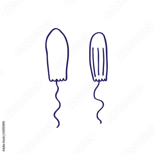 tampon doodle icon, vector illustration