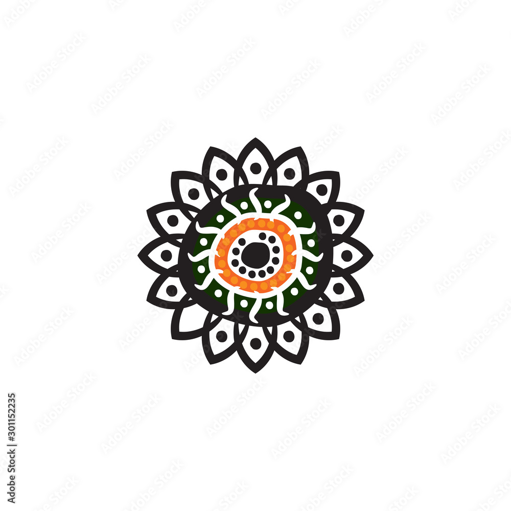 Fototapeta premium Aboriginal art dots painting icon logo design vector template
