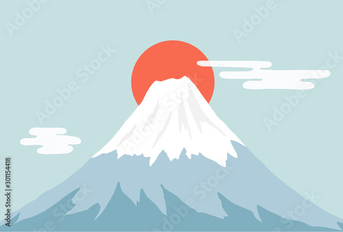 富士山と日の出
