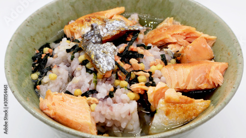 Japanese Salmon Rice Bowl, Sake Ochazuke