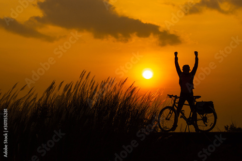 Bicycles and the setting sun