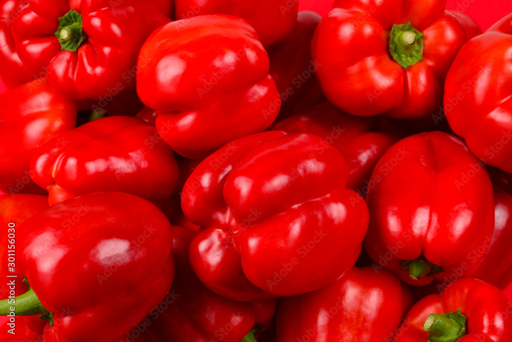 Fresh red bell pepper background. Fresh red bell pepper background.