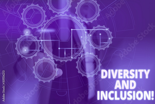 Text sign showing Diversity And Inclusion. Business photo text range huanalysis difference includes race ethnicity gender Picture photo system network scheme modern technology smart device