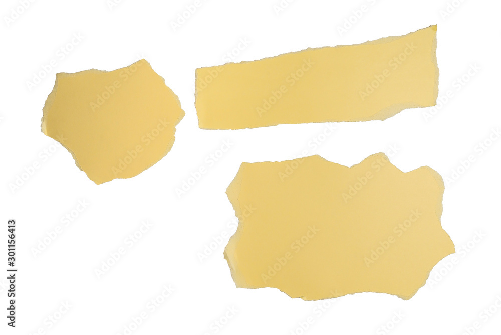 Empty beige paper pieces isolated. Space for text or design. Empty beige paper pieces isolated. Space for text or design.