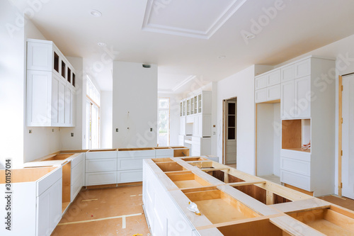 Custom kitchen in various of installation base cabinets